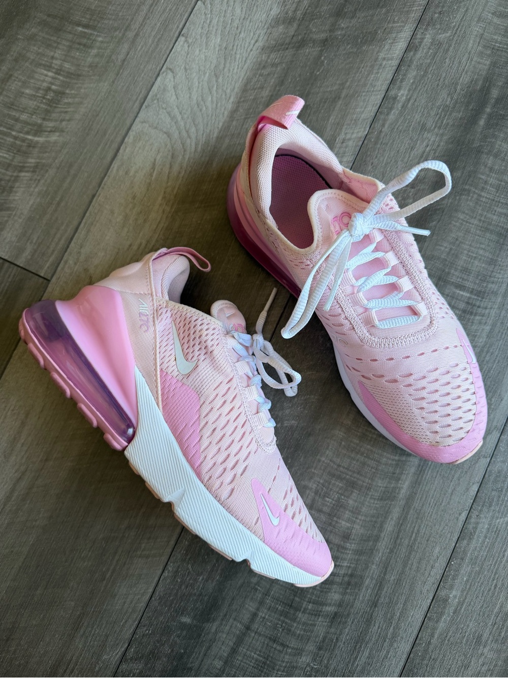 Nike Grade School Girls Air Max 270 Pink Foam Lace Up Athletic Sneakers Sz 5Y